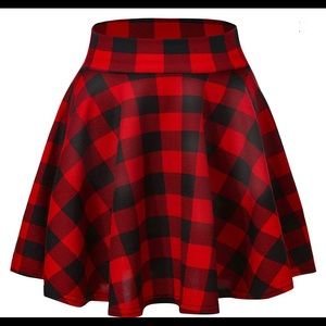 Plaid Checkered Red Black Mini Skirt